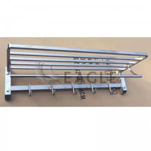 Stainless steel folding towel shelf